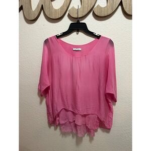 Gigi Moda Pink Blouse Size L